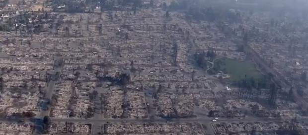 Devastation casued by the wildfires in Northern California: Image via Youtube(CBS News) Devastation casued by the wildfires in Northern California: Image via Youtube(CBS News)