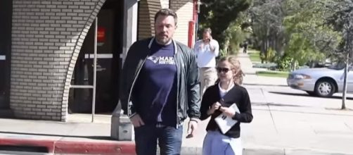 Ben Affleck and his daughter Violet photographed together earlier this year - YouTube/X17onlineVideo