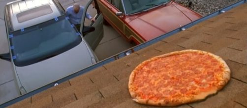 Fans are of the pizza scene from "Breaking Bad" are recreating the scene making the new home owner mad. [Image credit: andrassy227/YouTube]