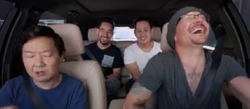 Linkin Park released the episode of "Carpool Karaoke" with Chester Bennington and Ken Jeong [Image via Linkin Park/Facebook video screencap]