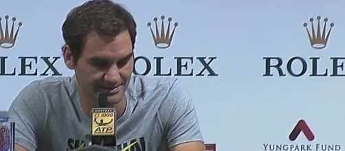 Roger Federer during a press conference in Shanghai/ Photo: screenshot via WeAreTennis channel on YouTube