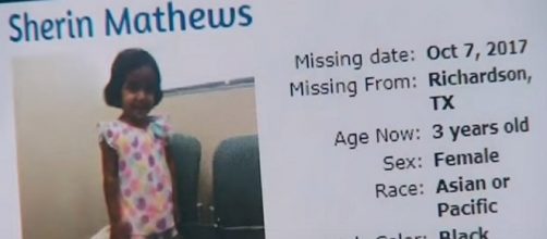 Sherin Mathews is still missing from Richardson, TX. (Image Credit: WFAA/YouTube)