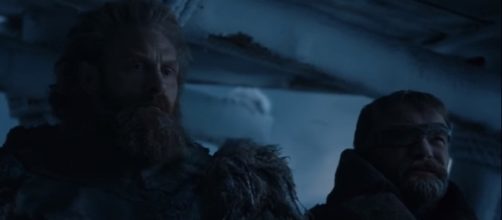 Tormund and Beric watched as the Night King crumpled The Wall in the season 7 finale of "Game of Thrones." (Photo:YouTube/Ben Quincy-Shaw)