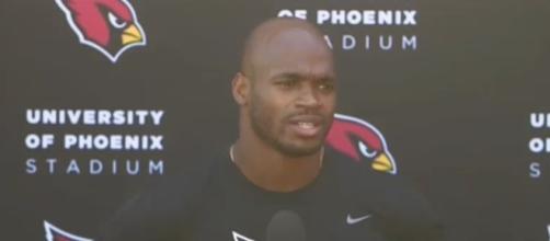 Adrian Peterson will make his debut for the Arizona Cardinals in Week 5. - Image Credit: NFL Total/YouTube