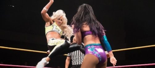 Liv Morgan and Peyton Royce battled with Nikki Cross for a spot in the women's title match at 'NXT TakeOver' PPV. [Image via WWE/YouTube]