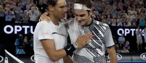 Nadal and Federer at the end of the 2017 Australian Open/ Photo: screenshot via Uday channel on YouTube