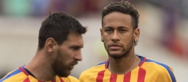Lionel Messi e Neymar juntos em Barcelona Lionel Messi e Neymar juntos em Barcelona