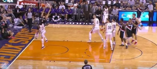The Portland Trail Blazers beat the Phoenix Suns on October 11. -- YouTube screen capture / ESPN The Portland Trail Blazers beat the Phoenix Suns on October 11. -- YouTube screen capture / ESPN