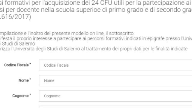 24 cfu modello per l'iscrizione ai corsi Unisa