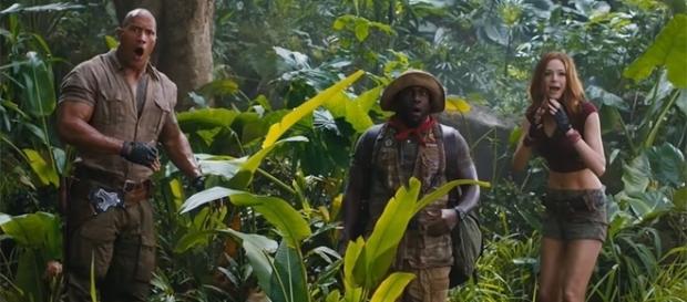 Dwayne "The Rock" Johnson, Kevin Hart, Karen Gillan, and Jack Black star in the upcoming "Jumanji". (Image Credit: FilmSelect Trailer/Youtube) Dwayne "The Rock" Johnson, Kevin Hart, Karen Gillan, and Jack Black star in the upcoming "Jumanji". (Image Credit: FilmSelect Trailer/Youtube)