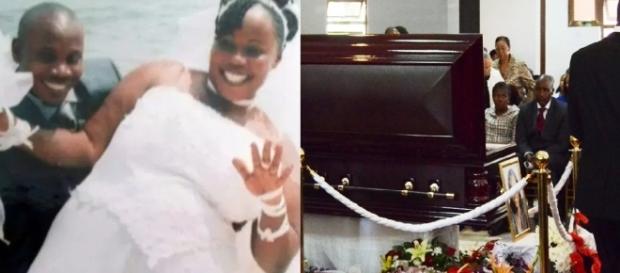 Noela e o marido que encomendou sua morte. Mas ela não morreu e foi a seu funeral Noela e o marido que encomendou sua morte. Mas ela não morreu e foi a seu funeral