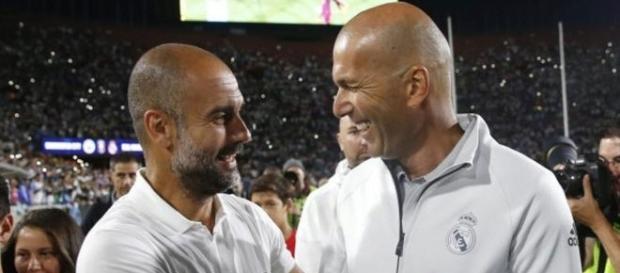 Zidane y Guardiola en la gira de Estados Unidos de este verano. Zidane y Guardiola en la gira de Estados Unidos de este verano.
