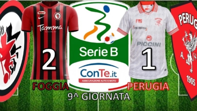 Il Foggia ha battuto 2-1 il Perugia nella 9^ giornata del campionato di Serie B 2017/18