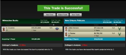 A proposed trade between the Pelicans and the Bucks - (Image Credit:- trademachine ESPN/Youtube)
