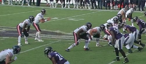 Mitchell Trubisky recorded the first win of his NFL career as the Bears defeated Baltimore 27-24 in overtime Sunday. [Image via NFL/YouTube]