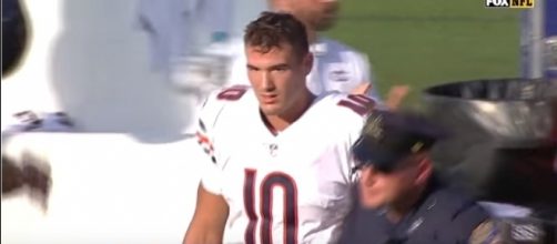 Trubisky reacts on the sidelines - image - NFL/Youtube