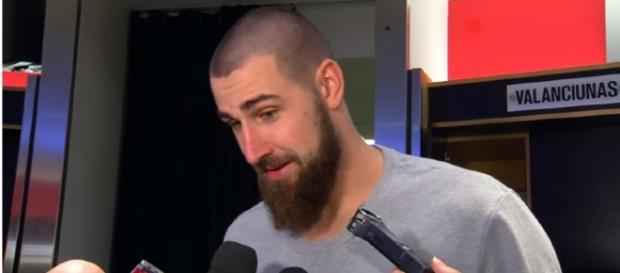 Jonas Valanciunas is subject of trade rumors – (Image Credit: Raptors media/Youtube) Jonas Valanciunas is subject of trade rumors – (Image Credit: Raptors media/Youtube)