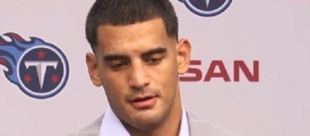 Marcus Mariota struggled against the Texans with two interceptions -- Tennessee Titans via YouTube Marcus Mariota struggled against the Texans with two interceptions -- Tennessee Titans via YouTube