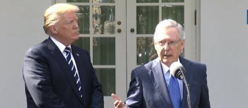 Donald trump (left) Mitch McConnell (right) / [Image credit: The White House/YouTube]