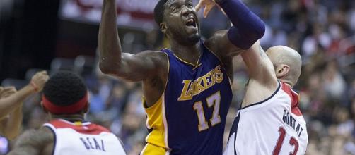 Roy Hibbert as a member of the Lakers (image Credit: Keith Allison/Flickr)