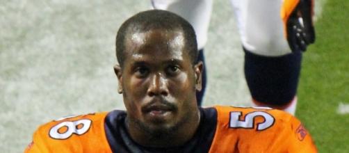 Von Miller, LB for the Denver Broncos. Image by Jeffrey Beall via Commons Wikimedia