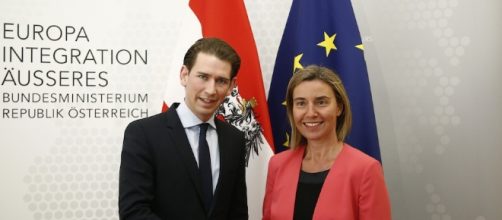 Sebastian Kurz e l'italiana Federica Mogherini