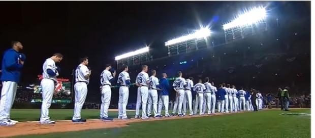 2016 NLCS intros at Wrigley - (Image Credit: MLB / Youtube) 2016 NLCS intros at Wrigley - (Image Credit: MLB / Youtube)