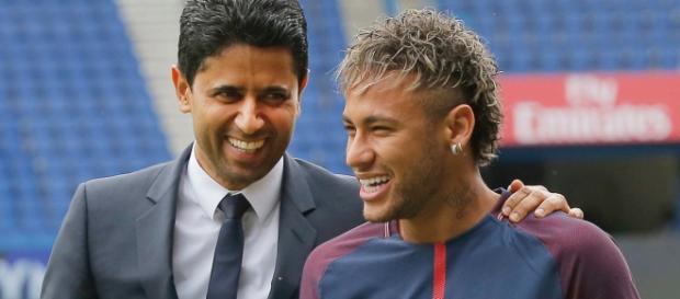 Al Khelaifi & Neymar. Credit photo : sportschau.de Al Khelaifi & Neymar. Credit photo : sportschau.de