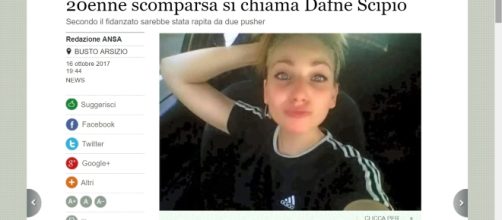 Dafne Scipio, la ventenne scomparsa nel Bosco della droga, foto Ansa