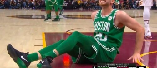 Gordon Hayward suffers injury. (Image Credit - NBA ConferenceYouTube Screenshot)