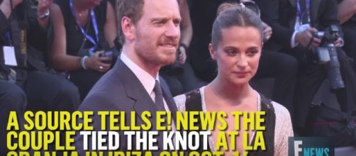 Michael Fassbender and Alicia VIkander tied the knot in a private ceremony. Image Credit: E!news/YouTube