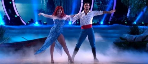 Sasha Pieterse and Gleb Savchenko in their "Little Mermaid"-themed performance. (Image Credit: Dancing with the Stars/YouTube)