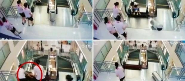 Diese Frau wurde von einer Rolltreppe verschluckt Quelle:scmp.com Diese Frau wurde von einer Rolltreppe verschluckt Quelle:scmp.com