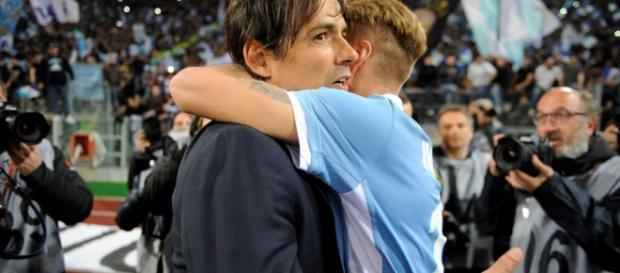 L'abbraccio tra Inzaghi e Immobile nella finale di Supercoppa L'abbraccio tra Inzaghi e Immobile nella finale di Supercoppa