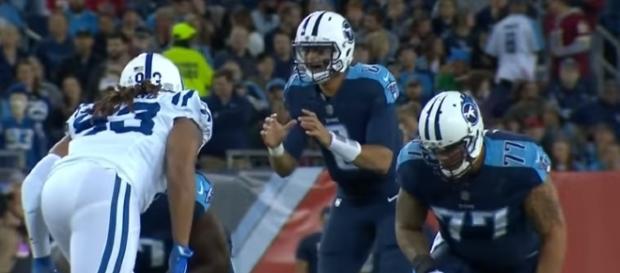 Quarterback Marcus Mariota leads Titans past Colts. -- YouTube screen capture / ESPN Quarterback Marcus Mariota leads Titans past Colts. -- YouTube screen capture / ESPN