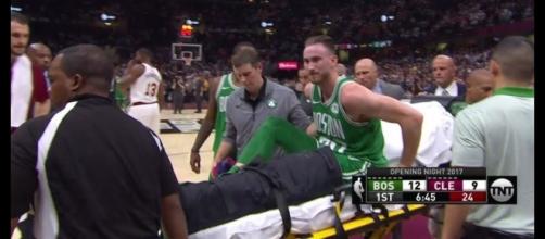 Gordon Hayward suffers an awful leg injury Image credit- NBALife/YouTube
