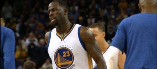 Draymond Green sustained a left knee strain in the Warriors' loss to the Rockets -- NBA via YouTube