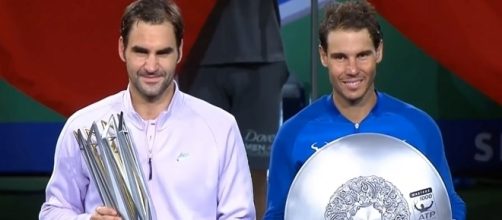 Federer and Nadal at the ceremony in Shanghai/ Photo: screenshot via Tennis TV channel on YouTube
