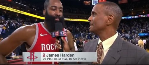 James Harden interview after their game (Image Credit: Yoni Hoops/YouTube)