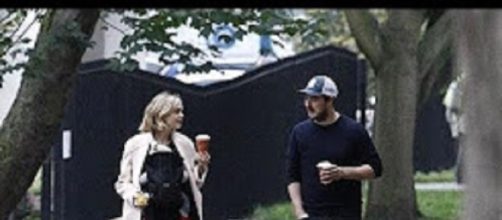 Marcus Mumford and Carey Mulligan make time for family and a little coffee while taking a stroll. Celeb Magazine/YouTube screencap