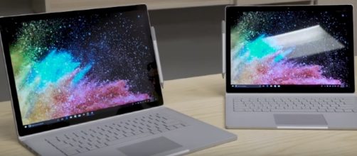 The new Surface Book 2 boasts an 8th-gen Intel Core i7 processor and 16GB of RAM. [Image Credit: The Verge/YouTube]