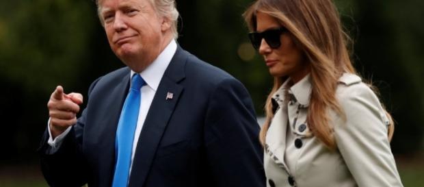 La presunta falsa Melania con il presidente Donald Trump La presunta falsa Melania con il presidente Donald Trump
