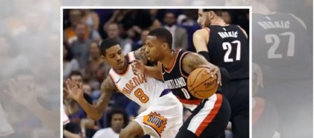 The Blazers win against the Suns in the NBA season opener game. Image Credit: News the World/YouTube The Blazers win against the Suns in the NBA season opener game. Image Credit: News the World/YouTube