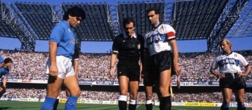 Napoli-Inter, 22 ottobre 1989: i capitani Diego Maradona e Beppe Bergomi