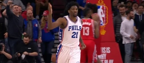 Joel Embiid is out for the 76ers versus the Raptors; (Image Credit: NBA/YouTube)