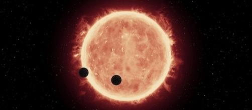 An artist's impression of two Earth-sized worlds Image credit: / NASA, ESA, and G. Bacon / Wikimedia Commons