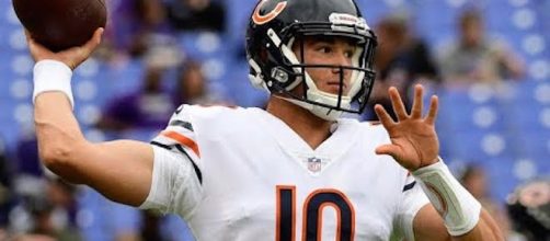 Bears QB Mitch Trubisky looks for his second-straight win on Sunday but is up against the Carolina Panthers' defense. [Image Credit: NFL/YouTube]
