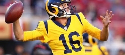 Jared Goff and the Rams will take on the Arizona Cardinals in England for Sunday's NFL schedule. [Image via NFL/YouTube]