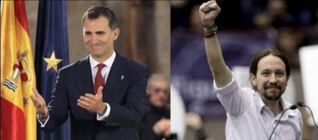 Felipe VI y Pablo Iglesias a la derecha Felipe VI y Pablo Iglesias a la derecha