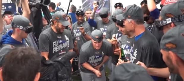 The Los Angeles Dodgers beat the Chicago Cubs in five games to win the 2017 NLCS. -- YouTube screen capture / Los Angeles Times The Los Angeles Dodgers beat the Chicago Cubs in five games to win the 2017 NLCS. -- YouTube screen capture / Los Angeles Times